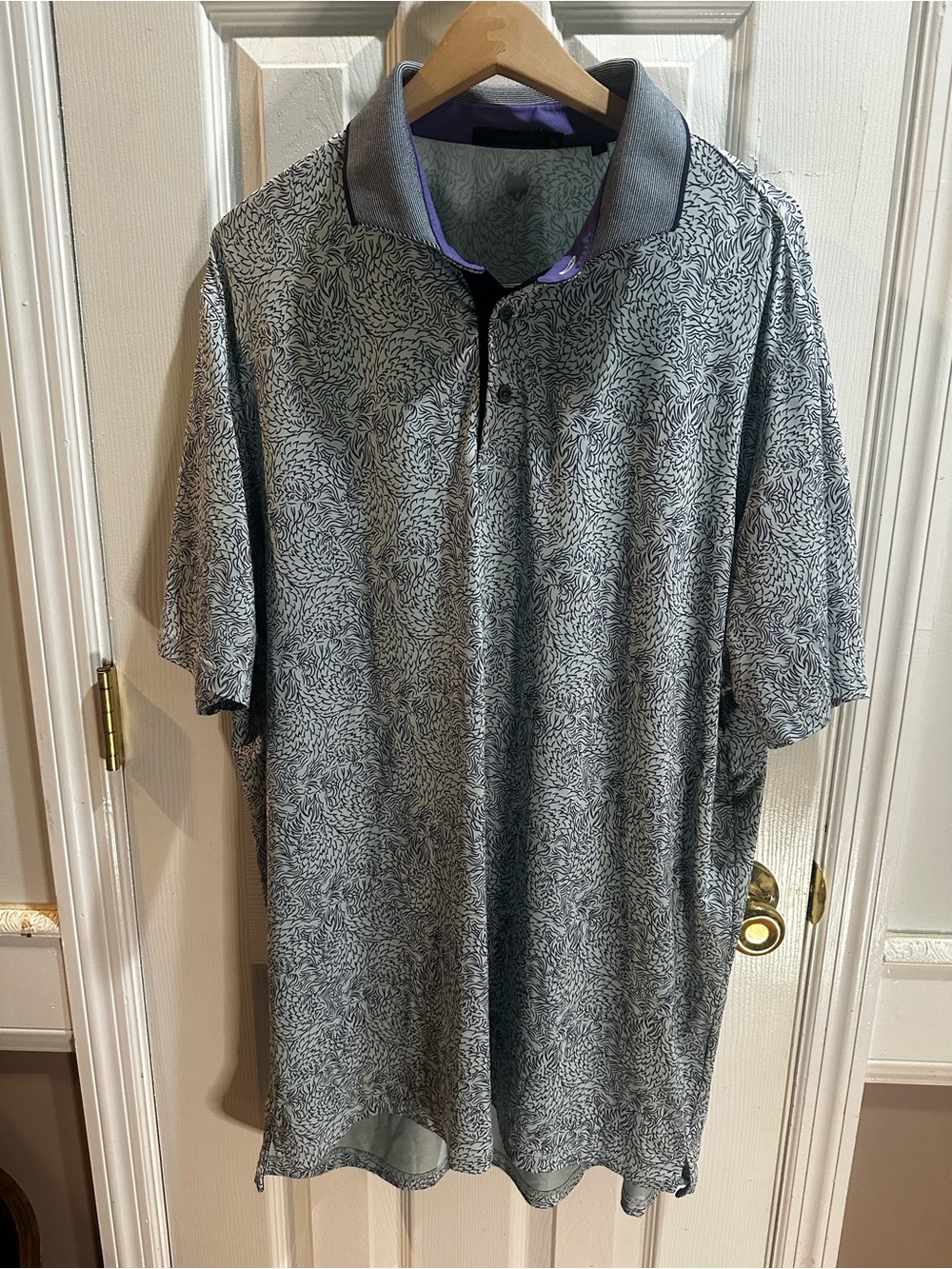 Greyson Den Of Thieves Polo Light Blue Purple Wolves Golf XL - Picture 1 of 9